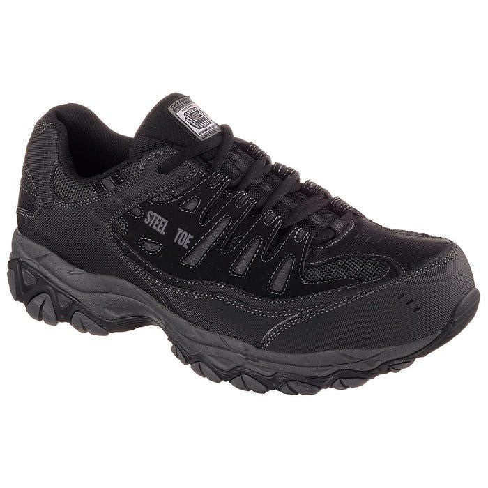 Skechers Shoes: Men's 77055 BKCC Black Charcoal Cankton Steel Toe Athlet Size 12