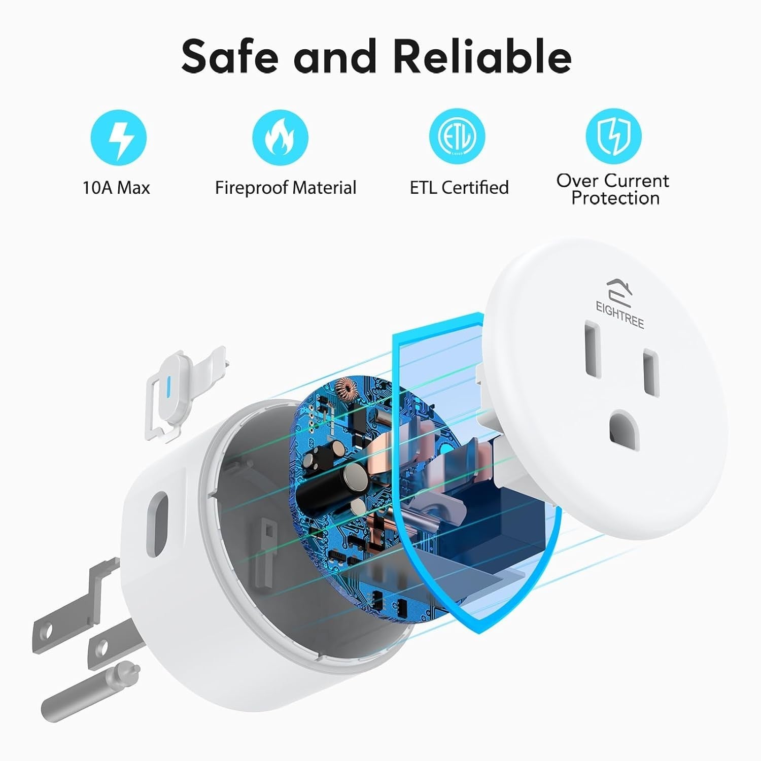 Smart Plug, Smart Home WiFi Outlet Works with Alexa & Google Home, Smart Socket