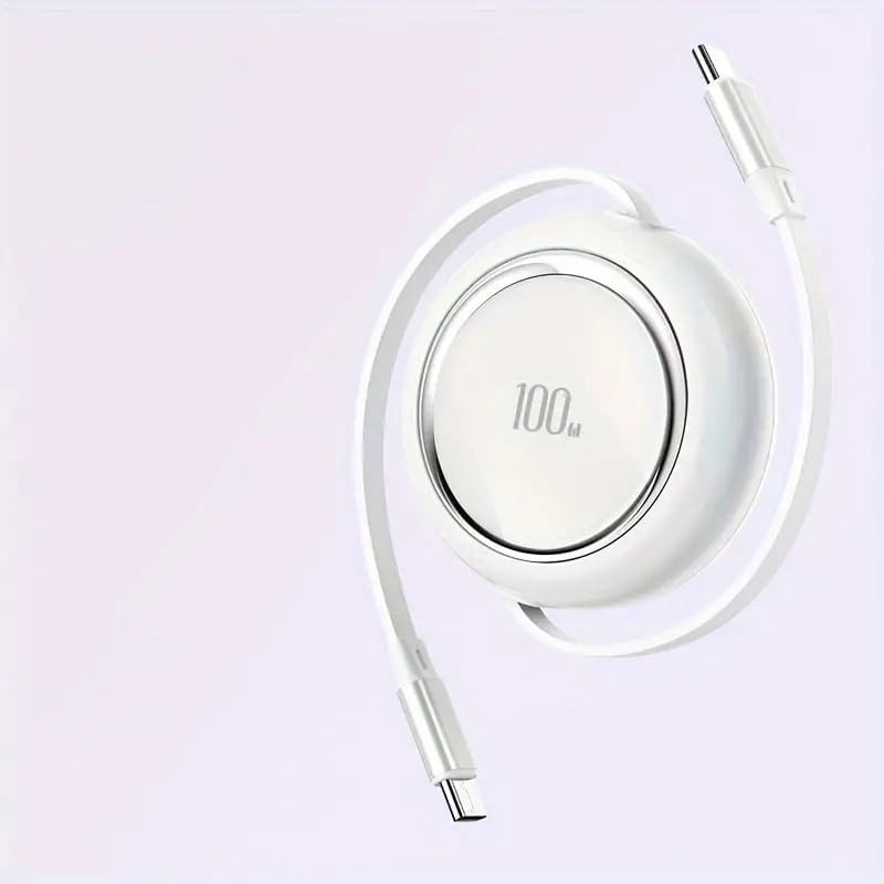 100W USB C Cable, Fast Charging, Retractable with 4-Stage Length Preset (3.3ft)