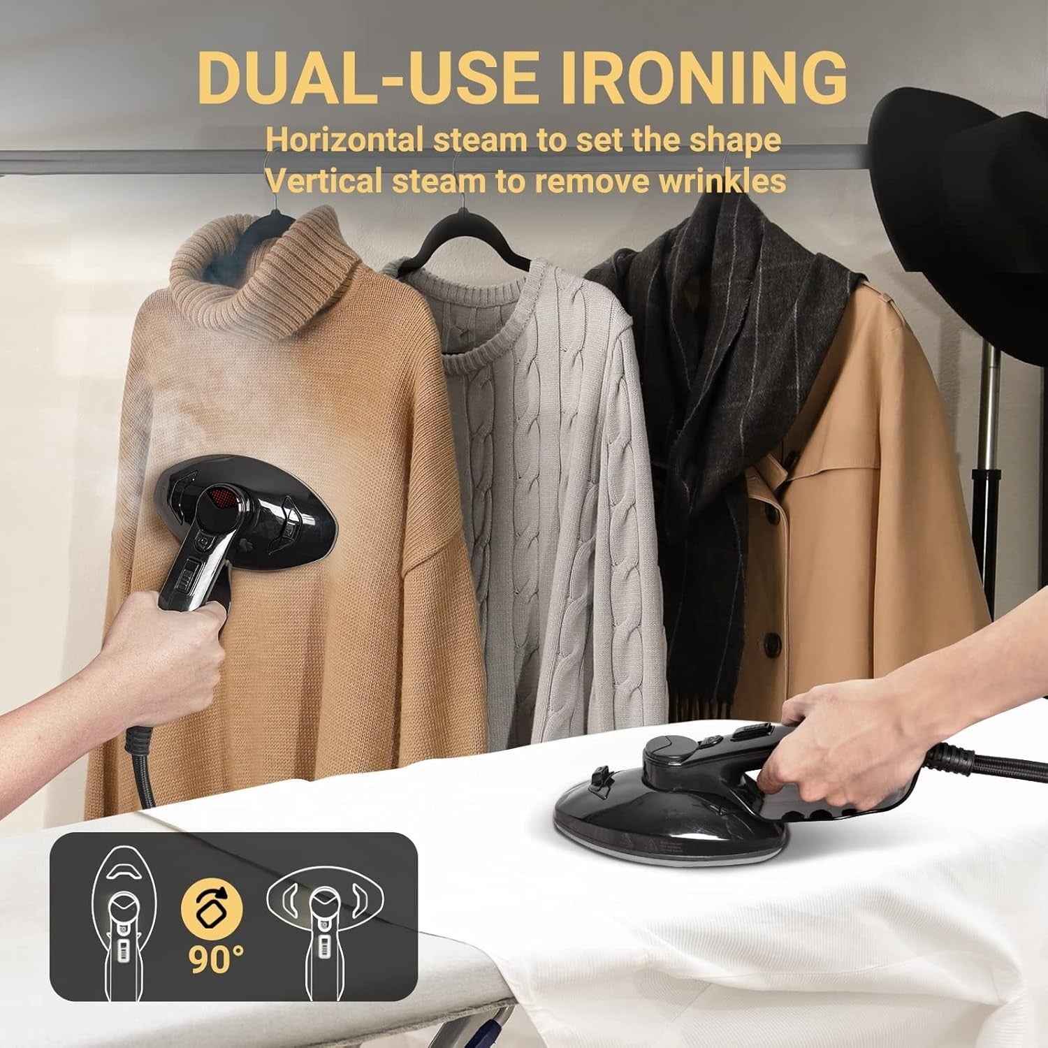 Steamer for Clothes[2022 Upgrade], 1600W Powerful Clothes Steamer 20s Fast Heat
