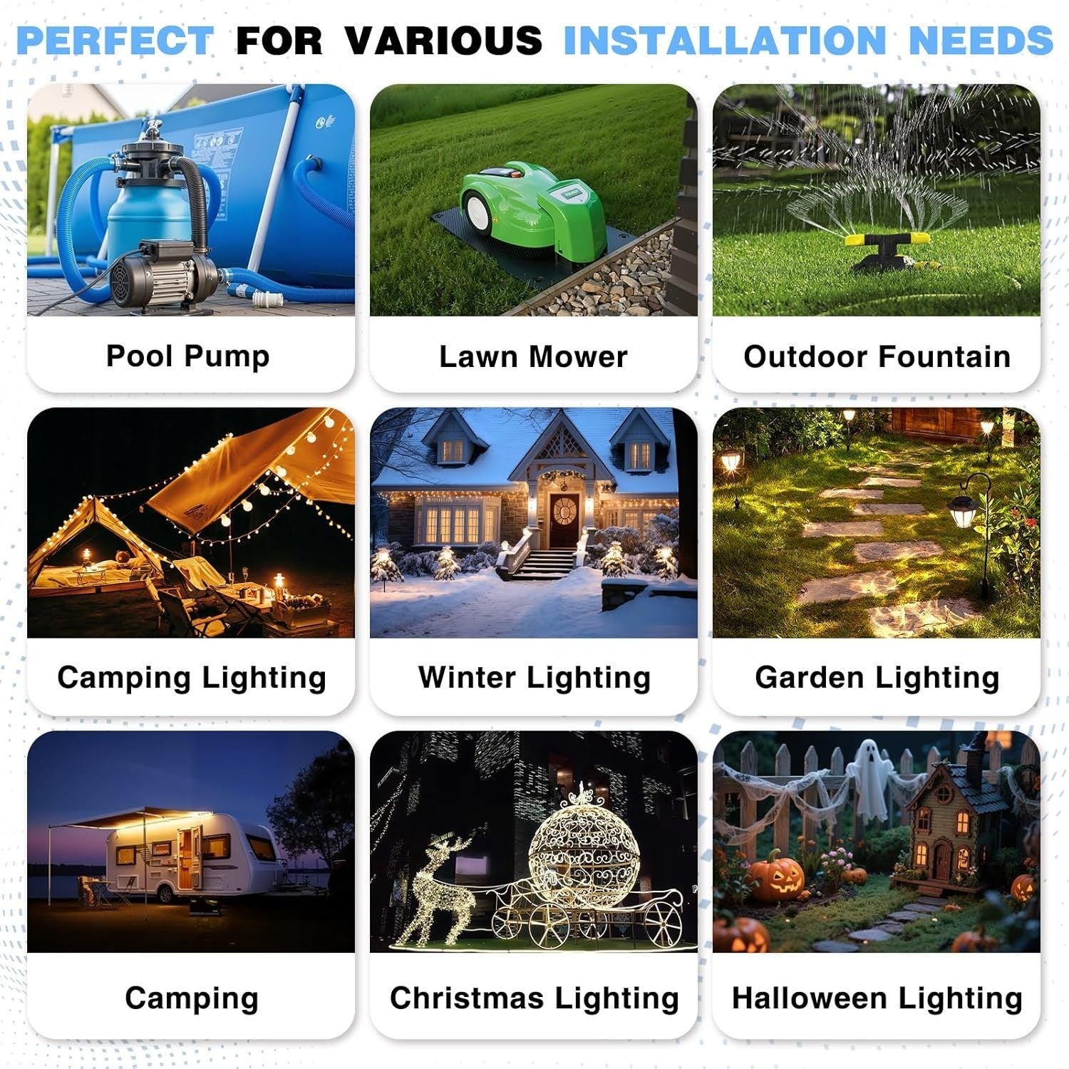 [3 Pack] Outdoor Extension Cord Safety Cover with Waterproof Seal, Weatherproof