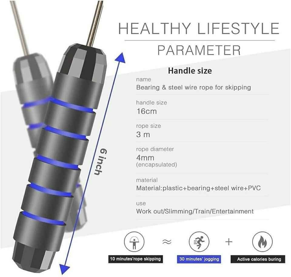 2 Pack Jump Rope Tangle-Free with Ball Bearing Adjustable Skipping Rope for Wome