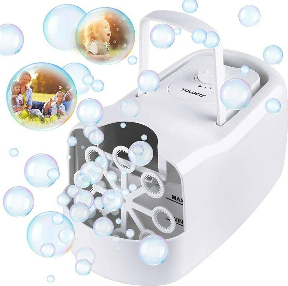 TOLOCO Bubble Machine,Automatic Bubble Blower Portable Bubble Maker for Kids