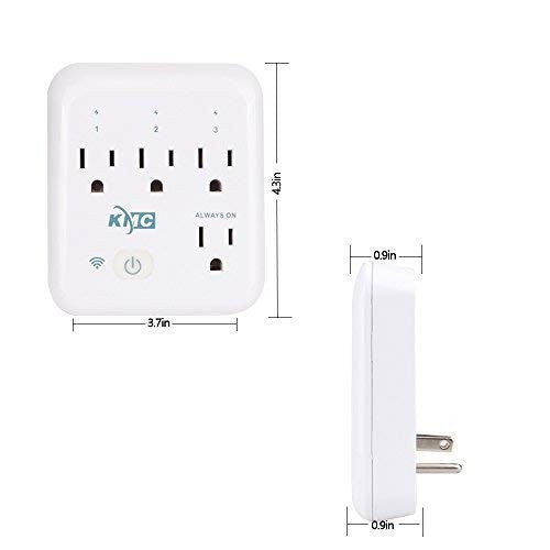 Smart Tap 2-Pack, 4-Outlet Smart Plug WiFi Outlet Wall Tap, Energy Monitoring