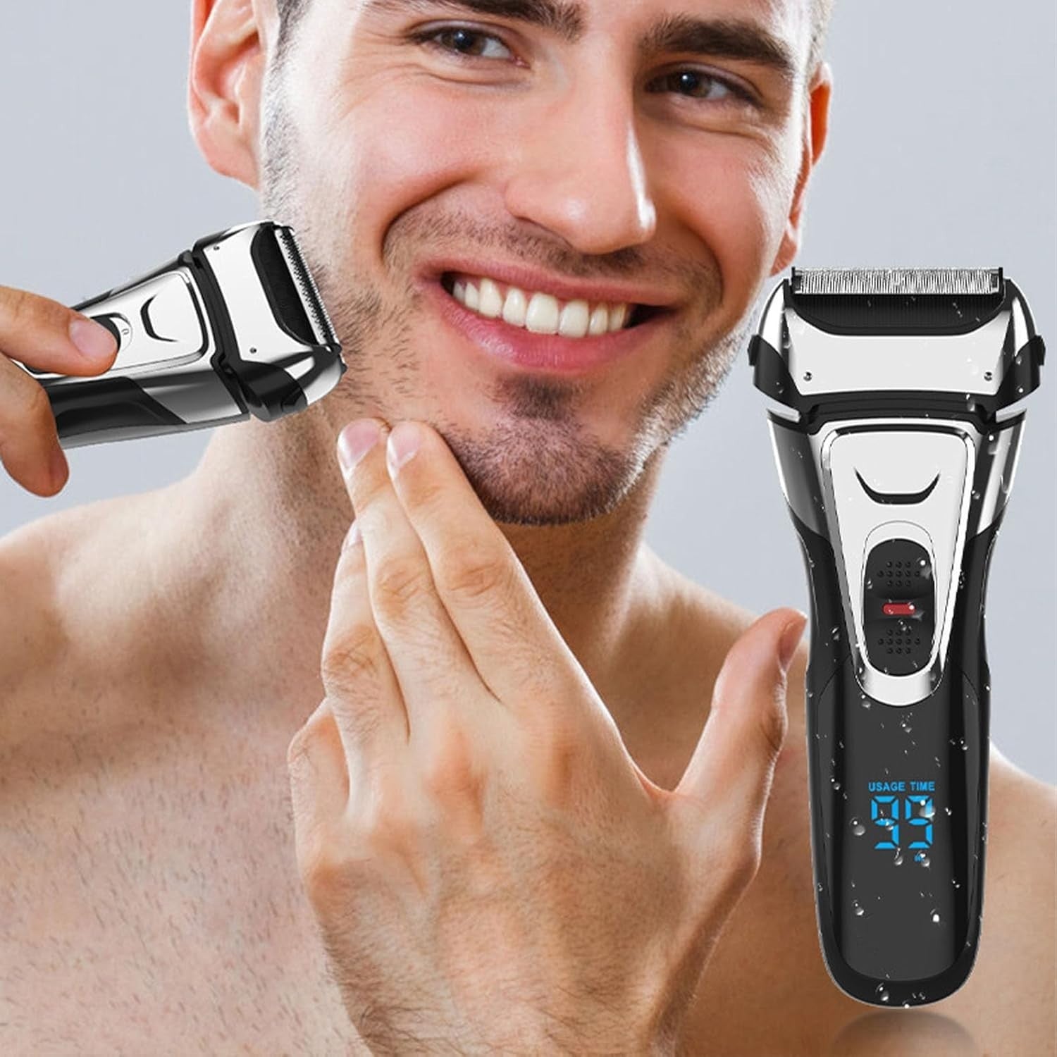 Men Beard Trimmer LCD Digital Display USB Rechargeable Powerful Portable Wet Dry
