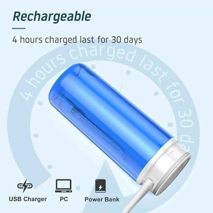 Rechargeable Oral Irrigator: Waterproof Teeth Flosser with Customizable Pressure