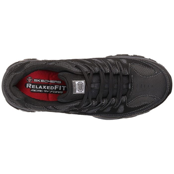 Skechers Shoes: Men's 77055 BKCC Black Charcoal Cankton Steel Toe Athlet Size 12