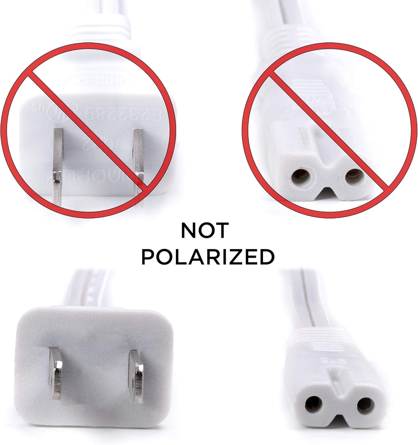 Figure 8 Power Cord (2 Prong) with Copper Wire Core -Non Polarized for Satellite