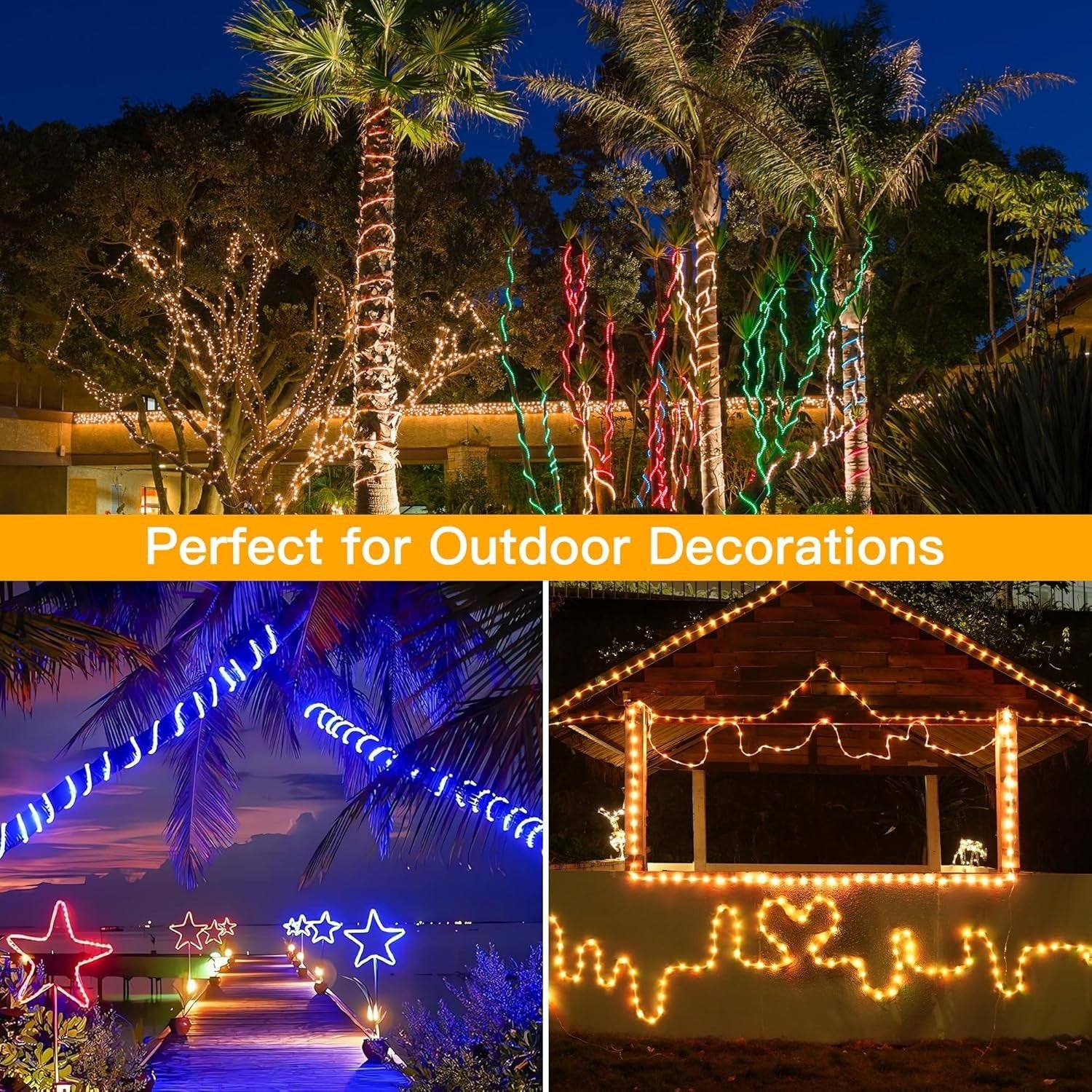 Ollny Christmas Lights Outdoor String Lights 180 Led Super Long with Remote IP67