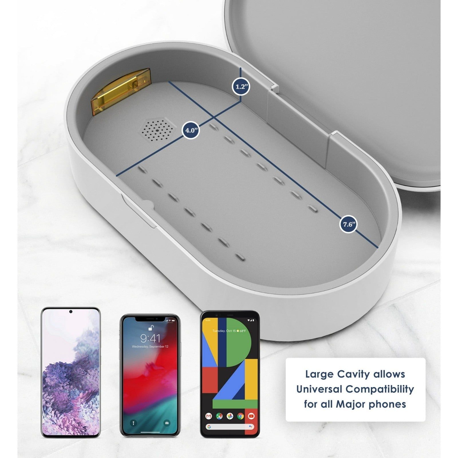 Cell Phone Cleaner Box with Wireless Charging, Portable Phone Soap