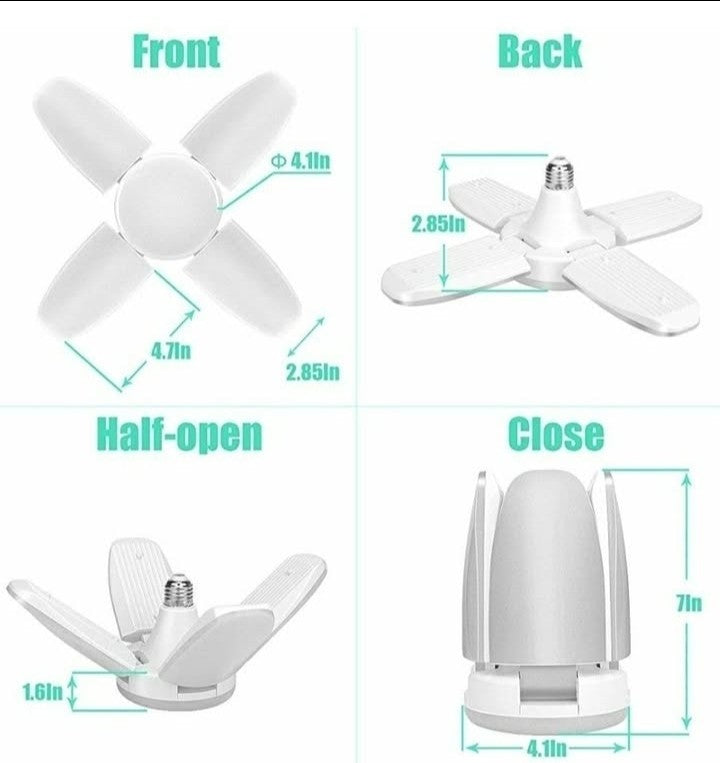 2 Pack LED Garage Lights, 6000LM 60W E26/E27/E39 Led Basement Lights
