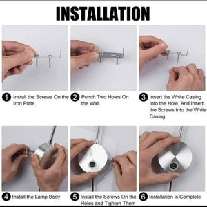 Dimmable Headboard Reading Light - Gooseneck Over Bed Reading Light Wall Mounted
