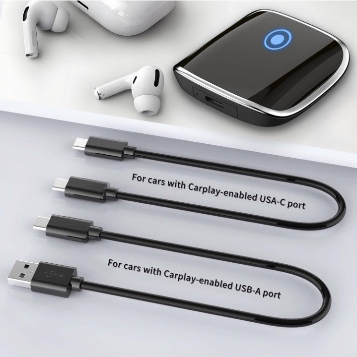 Wireless Carplay/Android Auto 2-in-1 Adapter, Plug and Play Low Latency Stable