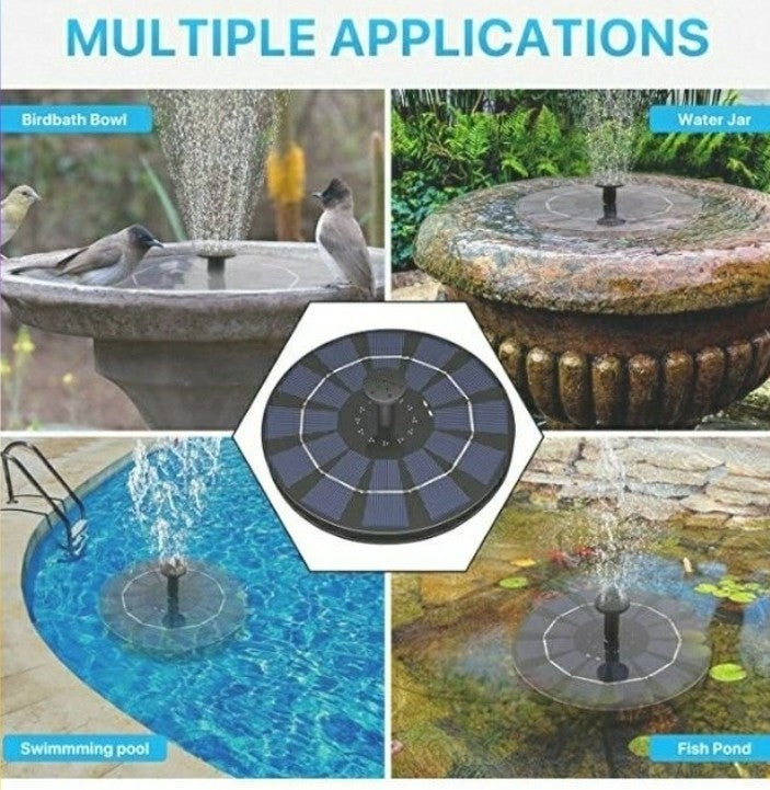 Solar Powered Water Fountain Pump 2.5W- Bird Bath Power Fountains 1200mAh Batter