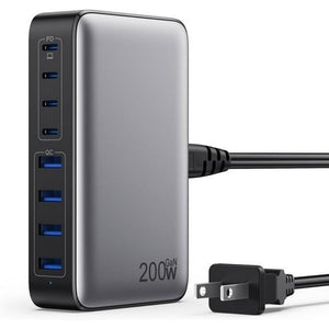 200W USB C Charger Block, GaN III 8-Port USB C Fast Charging Station PPS PD 65W
