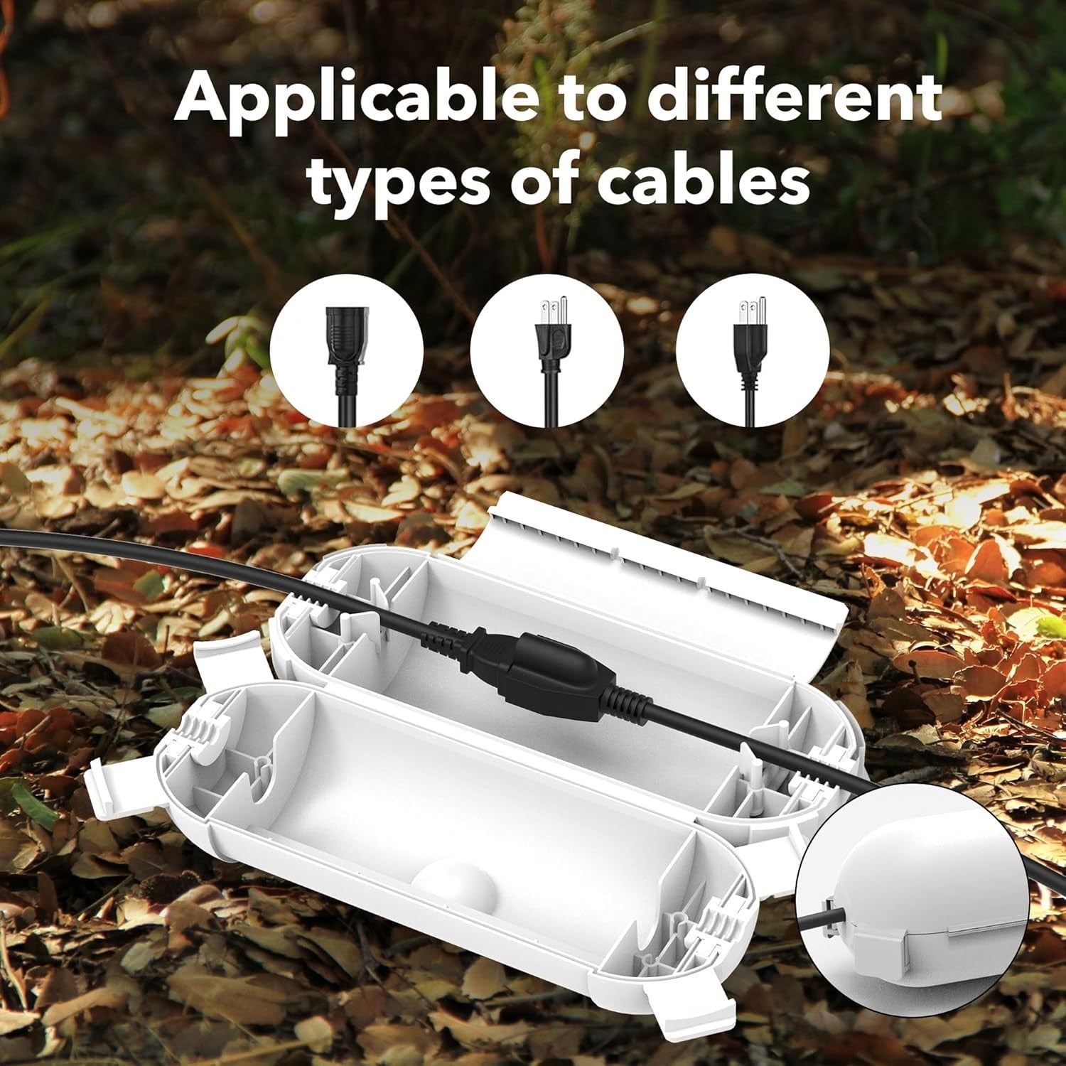[3 Pack] Outdoor Extension Cord Safety Cover with Waterproof Seal, Weatherproof