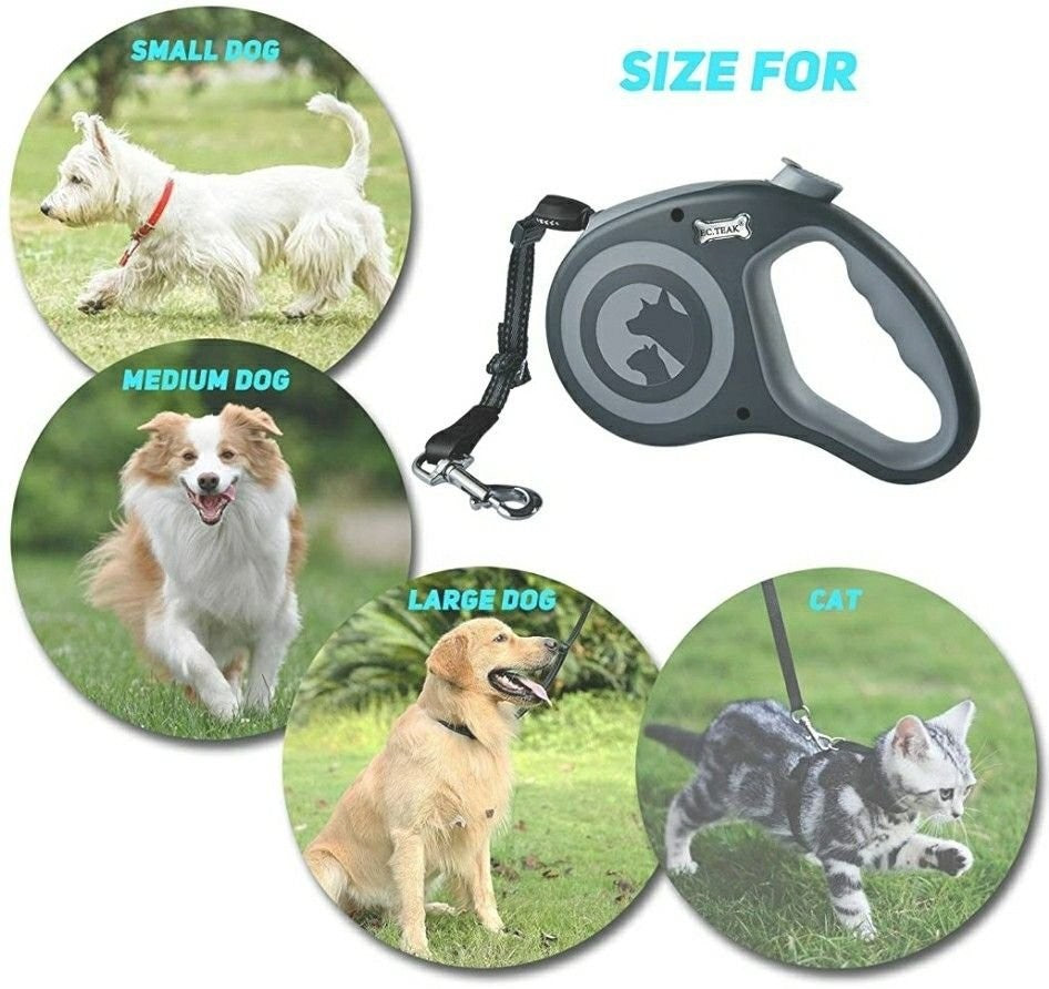 EC.TEAK Retractable Dog Leash, 26FT Dog Walking Leash for Medium Large Dogs