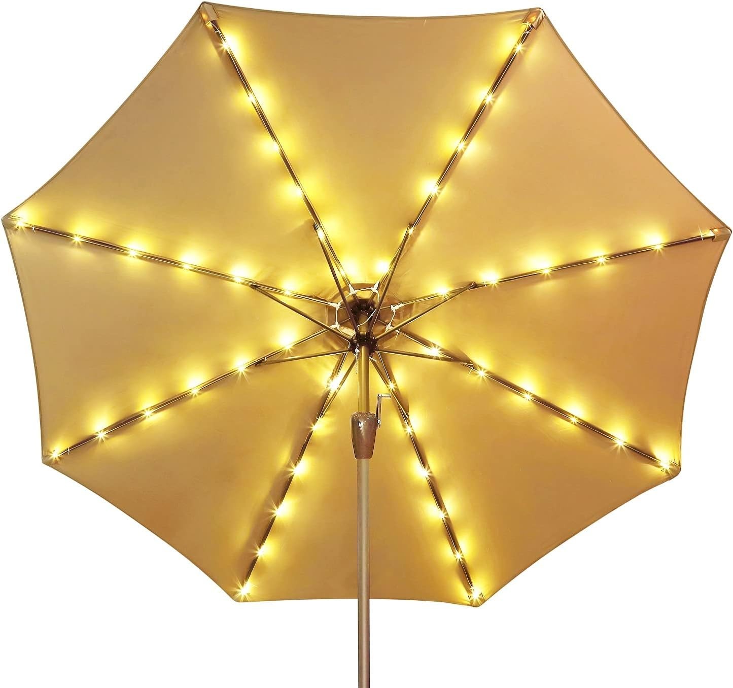Solar Patio Umbrella Lights Cordless Parasol String Lights With Clip Umbrella