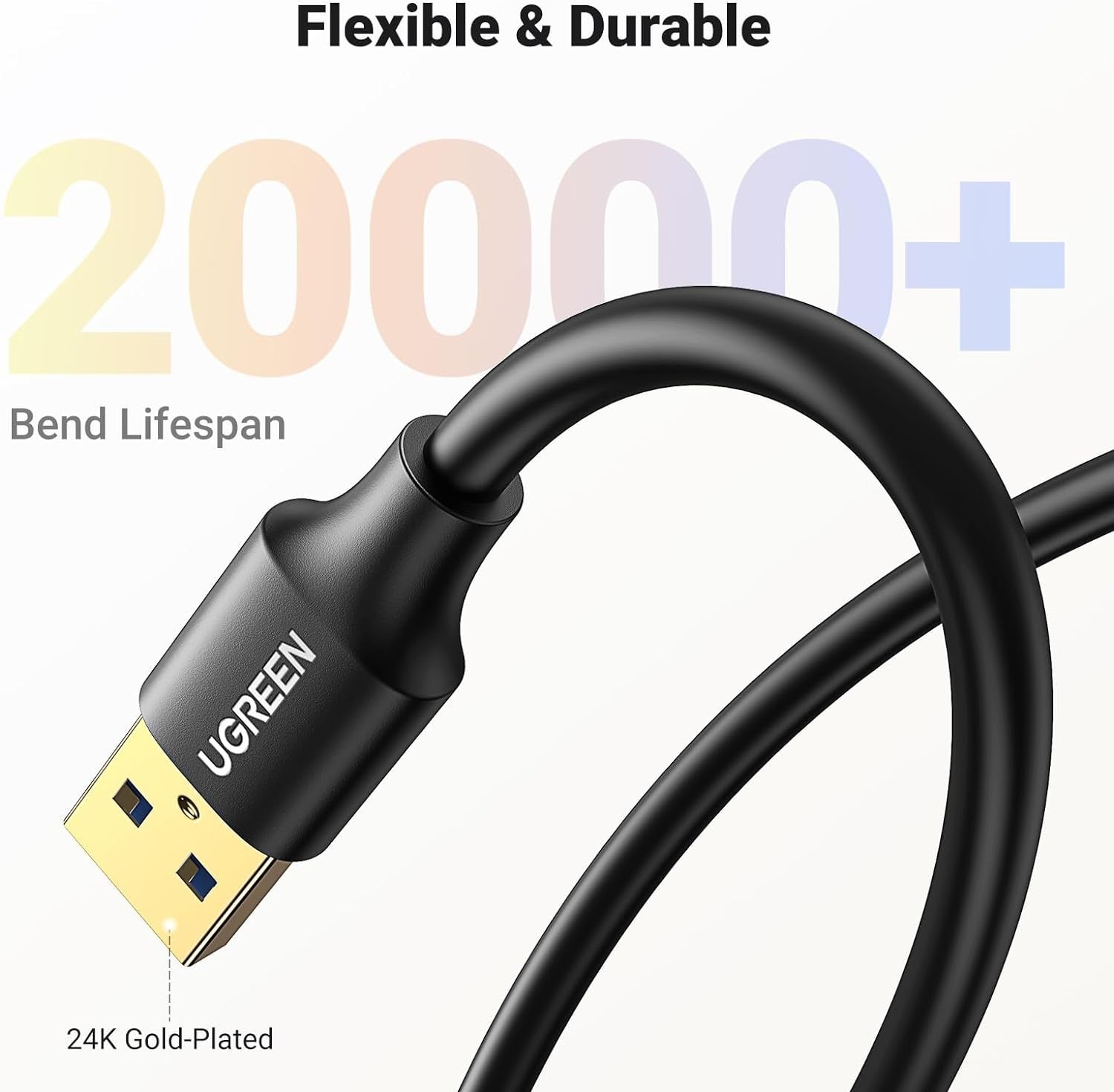 UGREEN USB Extender, USB 3.0 Male to Female Extension Cable USB Cable High Speed