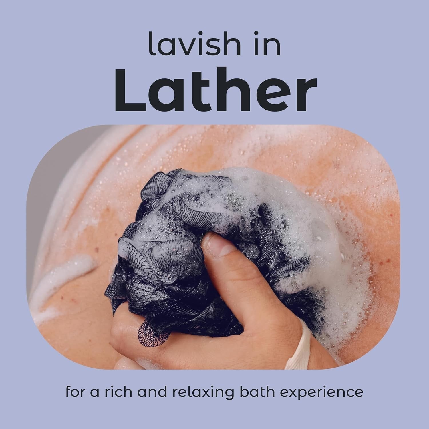 MainBasics Bath Shower Loofah Sponge Pouf Body Scrubber Exfoliator Body Wash