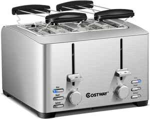 ARLIME 4 Slice, Extra-Wide Slot Stainless Steel Toaster with 2 Independent