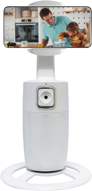 Auto Face Tracking Cell Phone Holder, No App Required, 360° Rotation Face Body