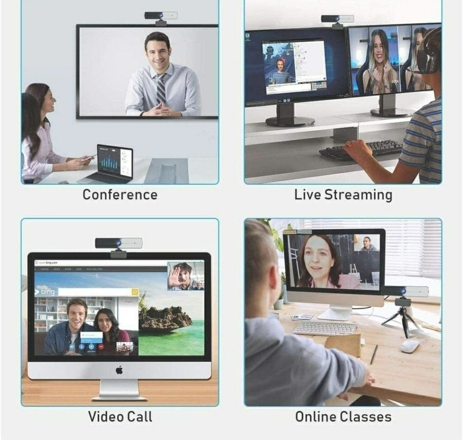 Walfront 1080P Webcam with Microphone & Privacy Cover, Walfront Web Camera for C