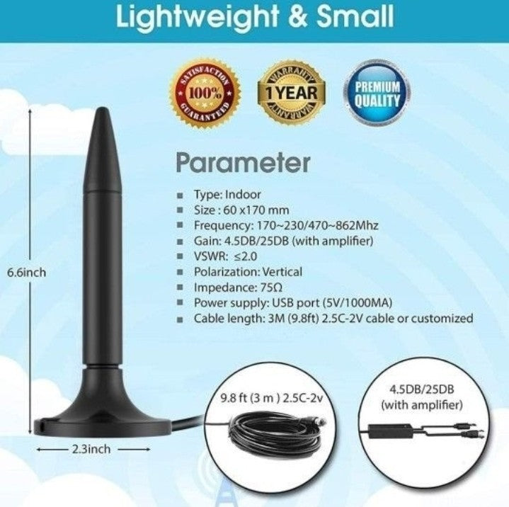 TV Antenna, 2021 Newest HDTV Indoor Digital TV Antenna 130+ Miles