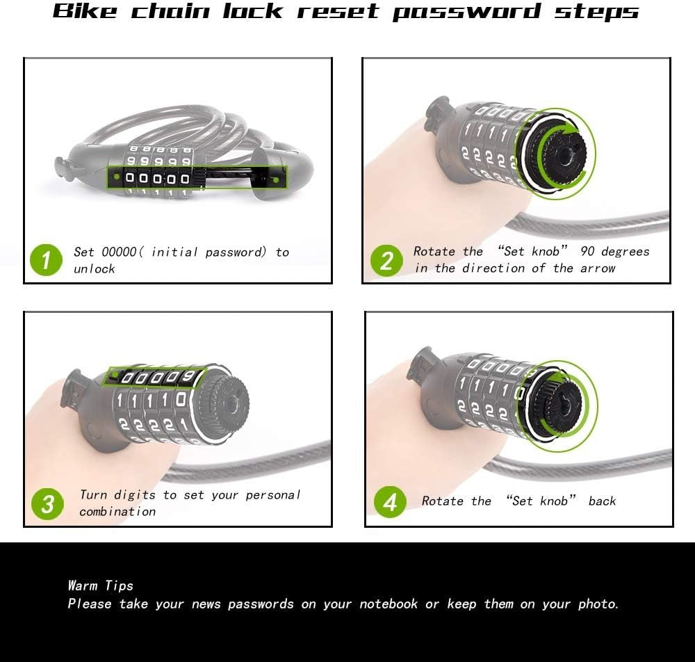 Bike Lock, High Security Bicycle Lock, Bike Cable Locks with Mounting Bracket