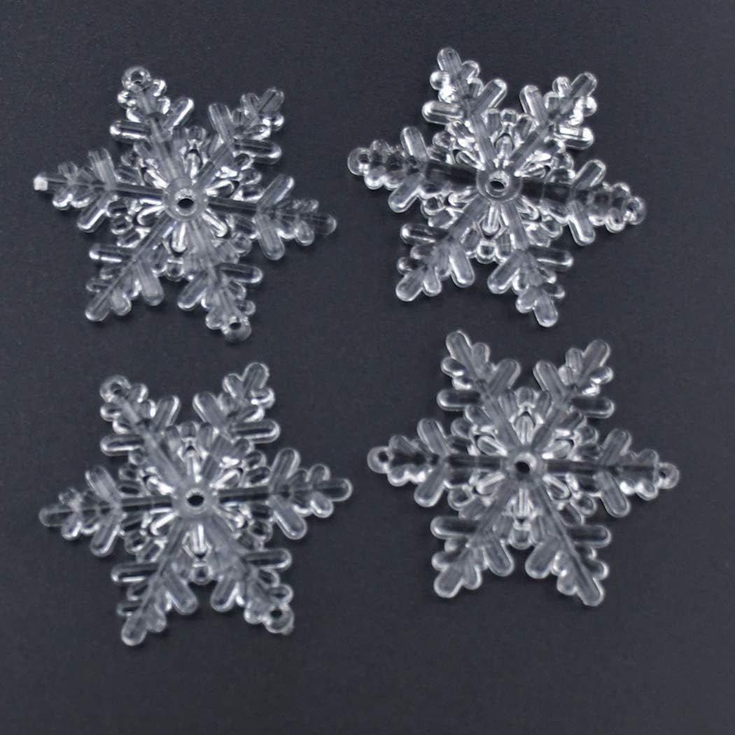 Coxeer 37PCS Christmas Ornament Set Icicle and Snowflake Ornament Hanging