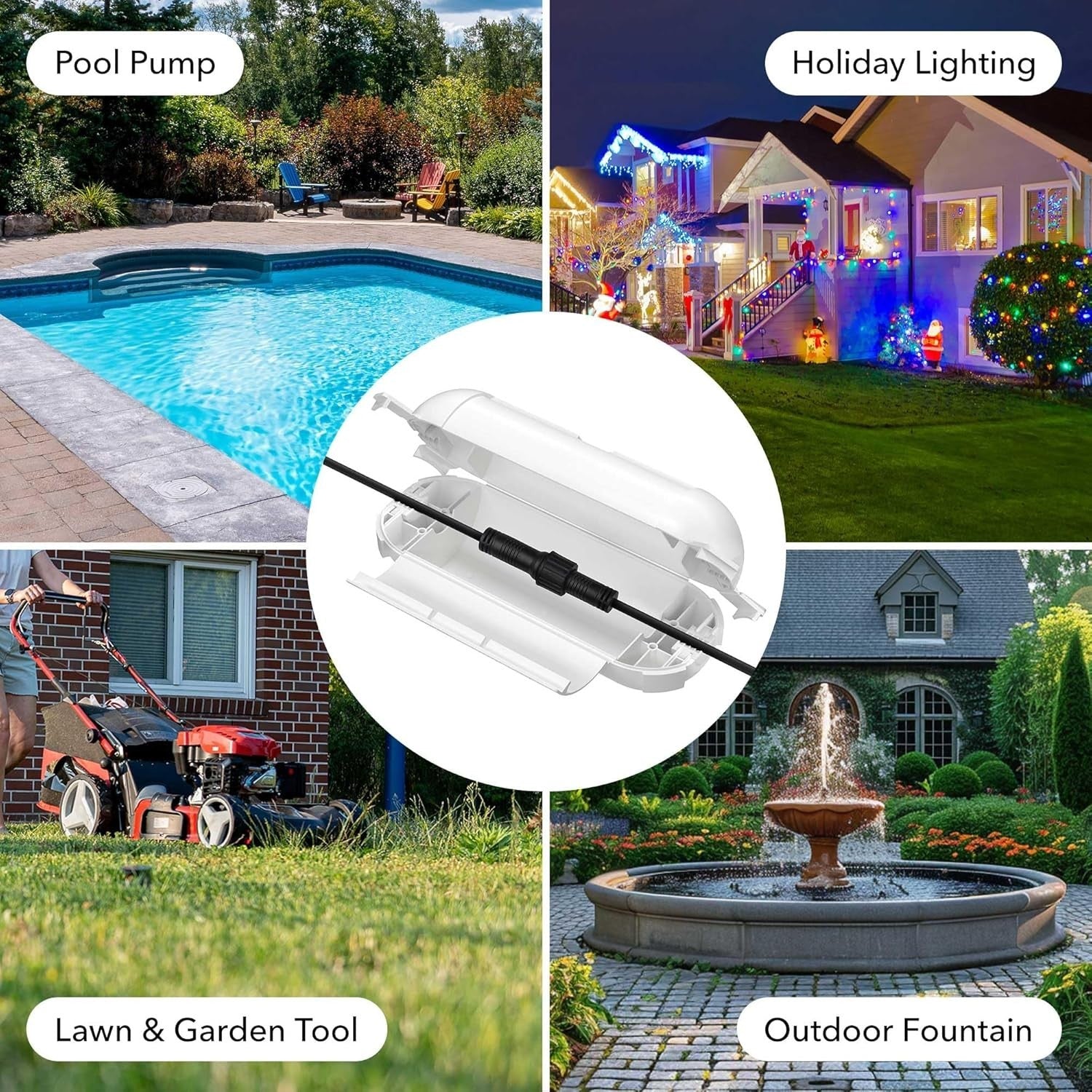 [3 Pack] Outdoor Extension Cord Safety Cover with Waterproof Seal, Weatherproof