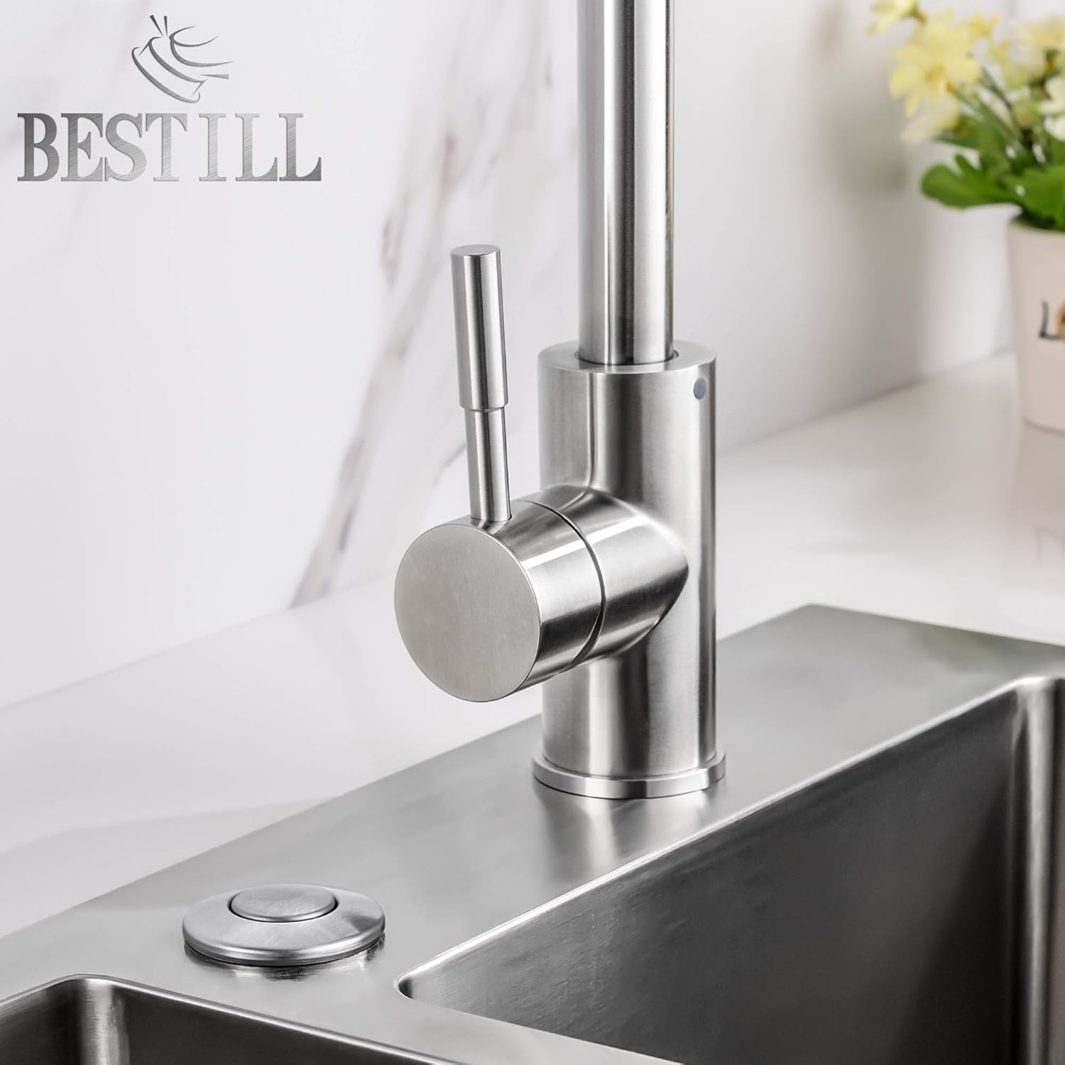 BESTILL Sink Top Garbage Disposal Air Switch Kit with Single Outlet