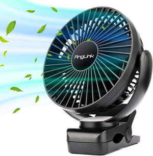 5000mAh Large Battery Powered Clip on Fan, 3 Speeds Fast Air Circulating USB