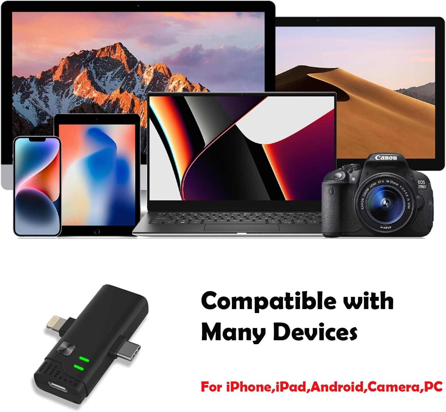 Wireless Lavalier Microphone with Noise Cancellation:40H Working Time with