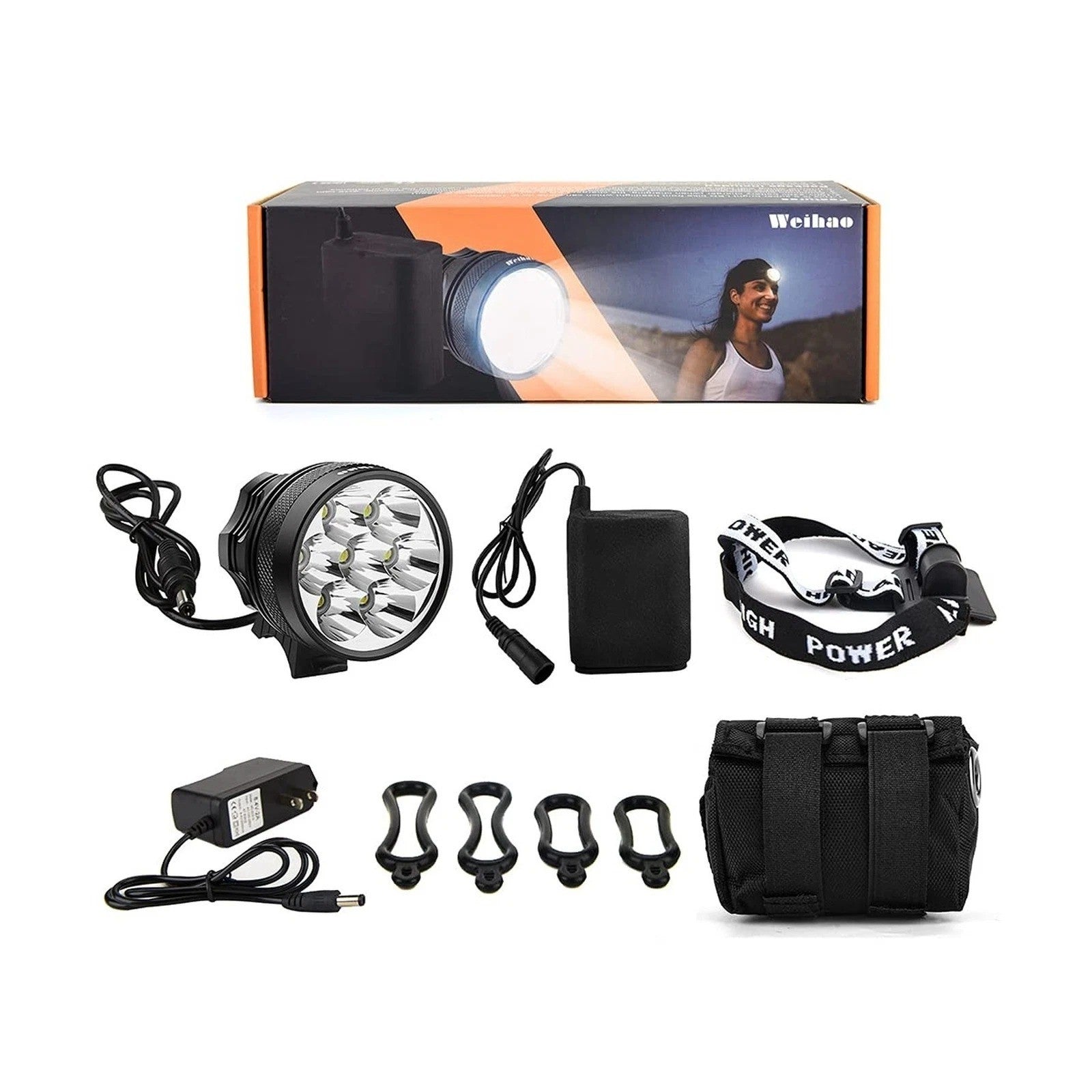 Weihao Bicycle Headlight, 10500 Lumens 7 LED Bike Light Waterproof Mountain Bike