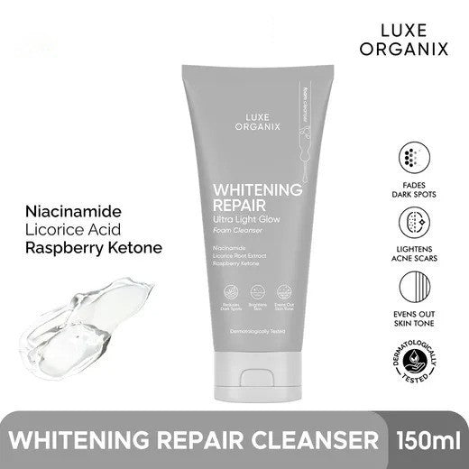 LUXE ORGANIX Whitening Repair Ultra Light Glow Foam Cleanser 150mL