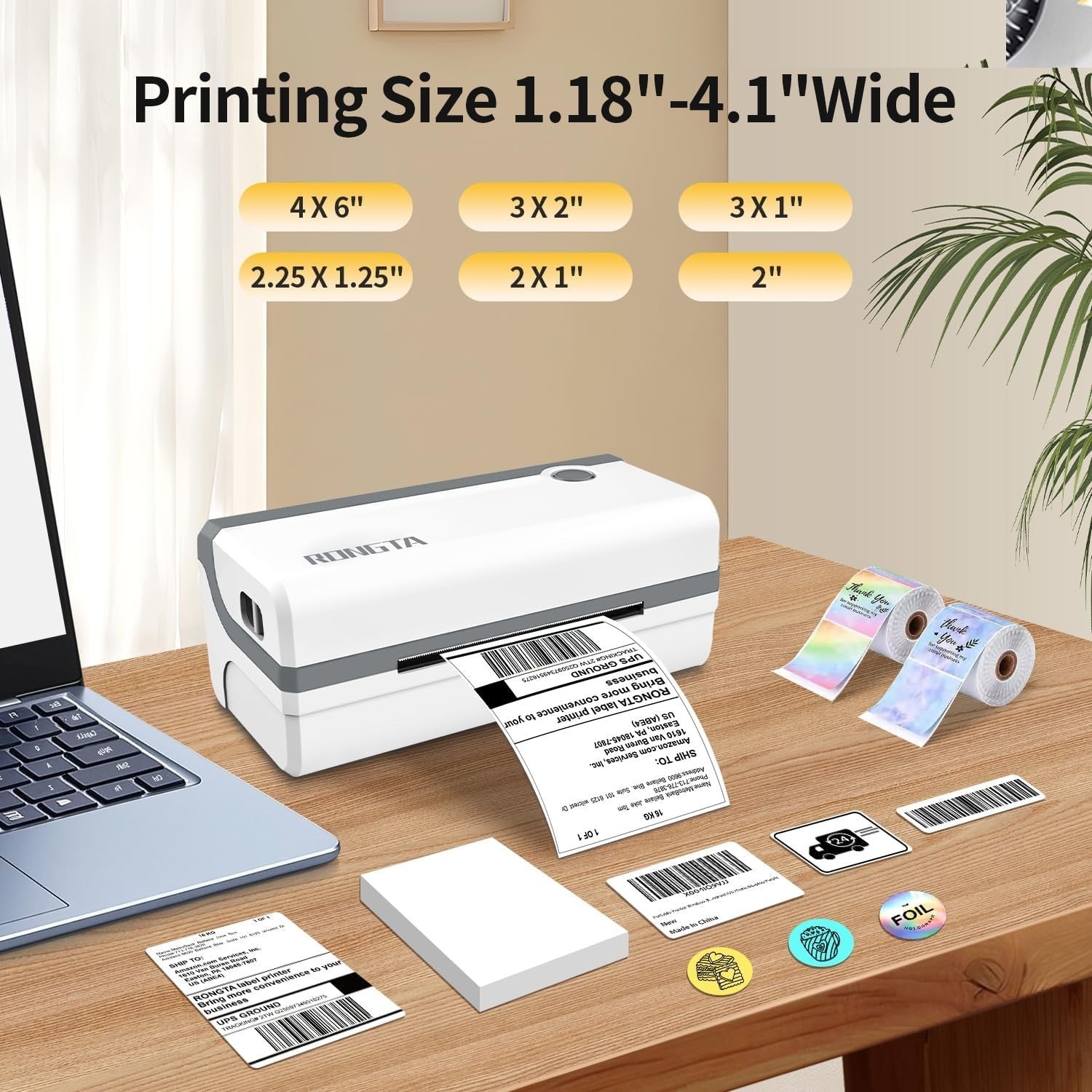Bluetooth Thermal Shipping Label Printer, Wireless 4x6 Label Sticker Printer