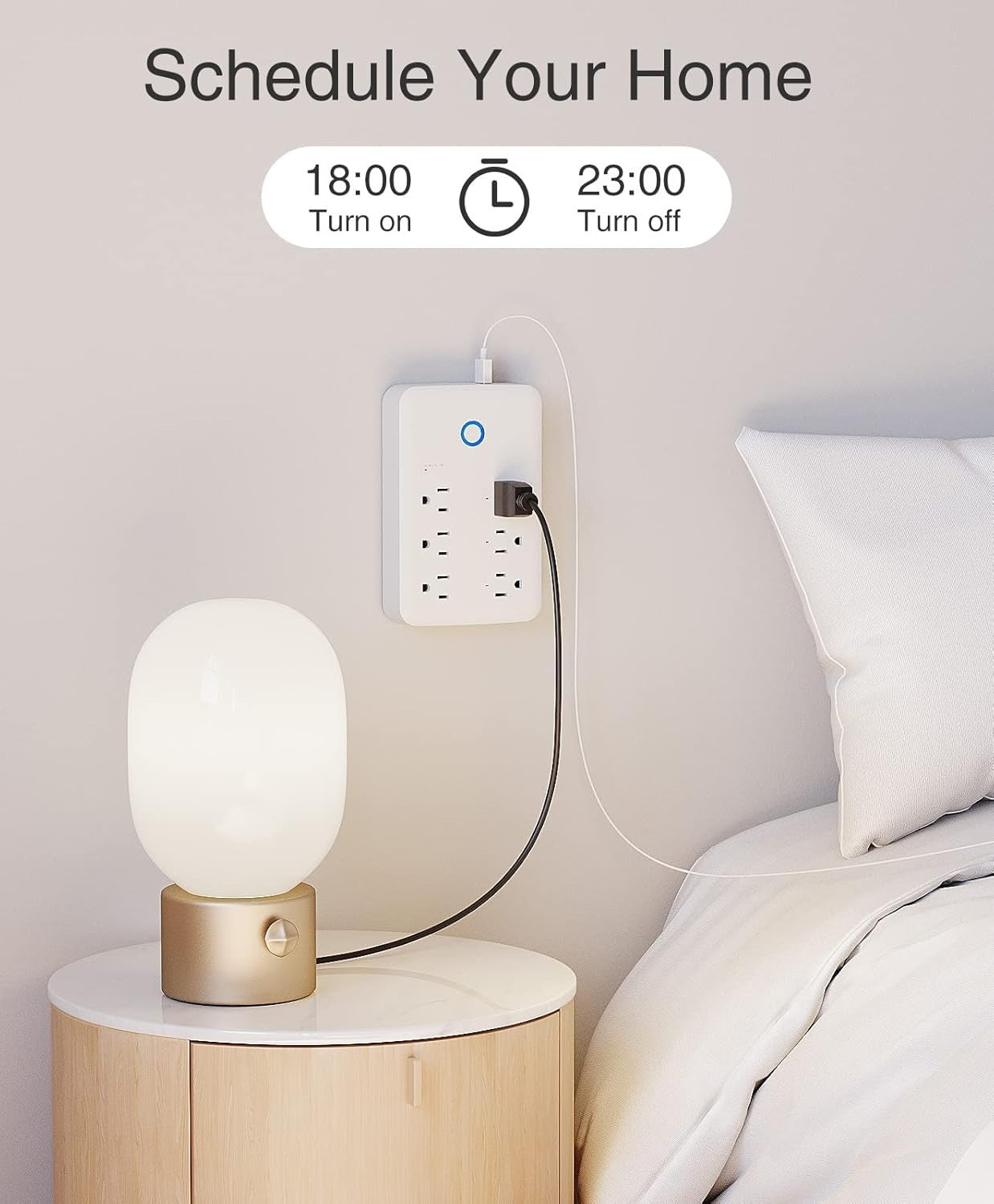 Smart Plug Outlet Extender, USB Surge Protector 3 Individually Controlled Outlet