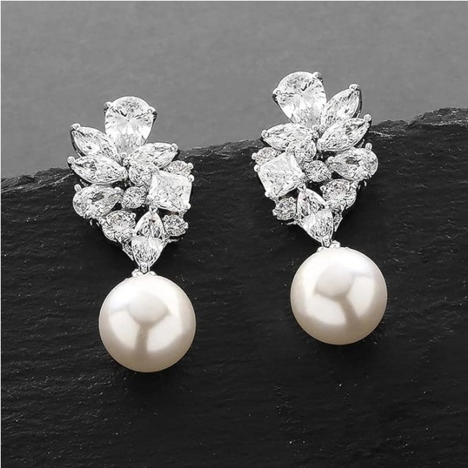 Luxury Elegant Imitation Pearl Dangle Earrings Women Wedding Trendy Jewelry