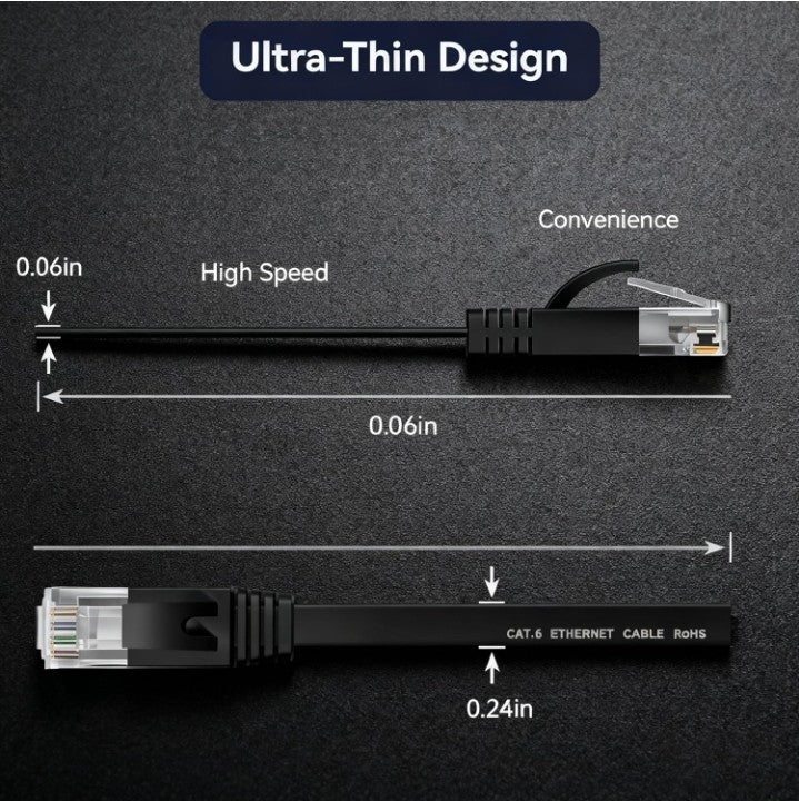 Cat 6 Ethernet Cable 3ft Flat Internet Network Cables - Cat6 Ethernet Patch