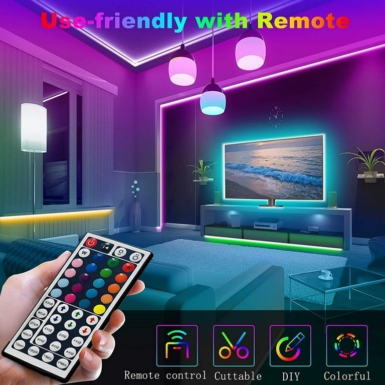49.2FT/15M LED Strip Lights,Borllyem RGB LED Light Strip 5050SMD RGB LED Strip