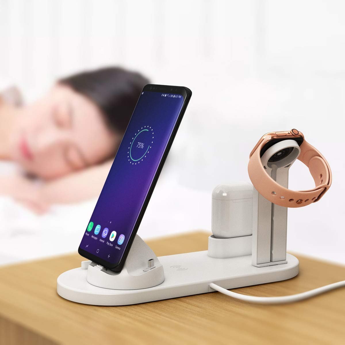 Wireless Charger, 3 in 1 Wireless Charging Dock for Apple Watch and Airpods