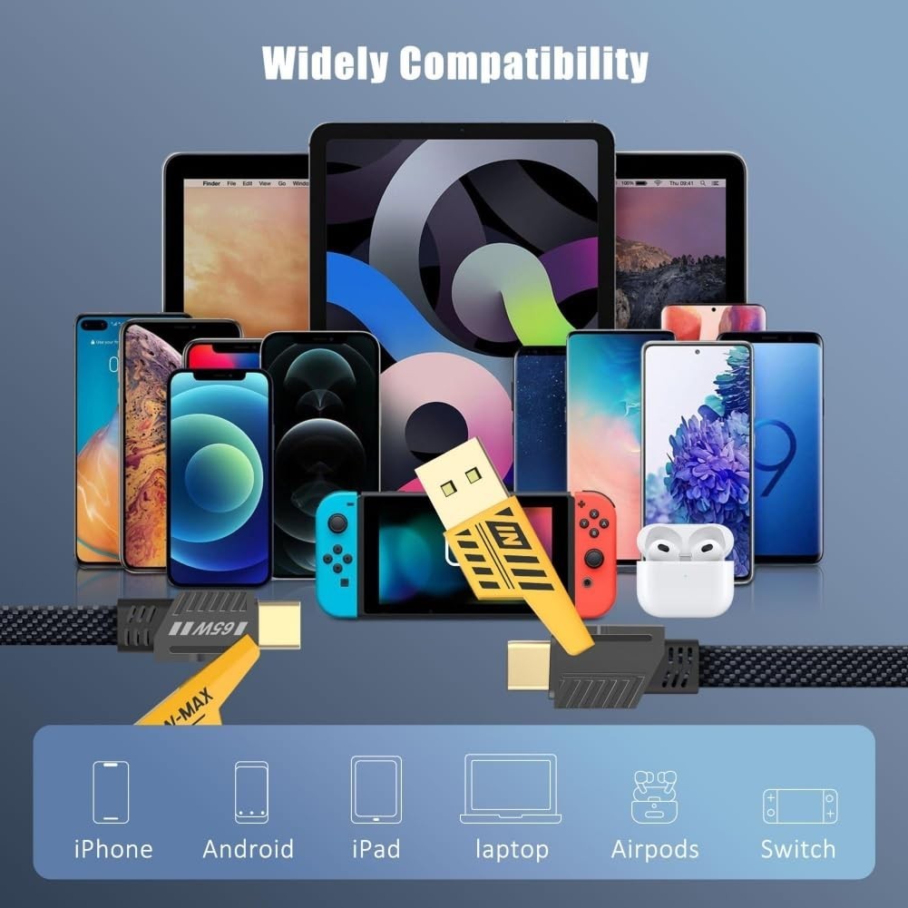 Multi Charging Cable 4-in-1 6Ft Fast Charging Cable Universal Charging Cord