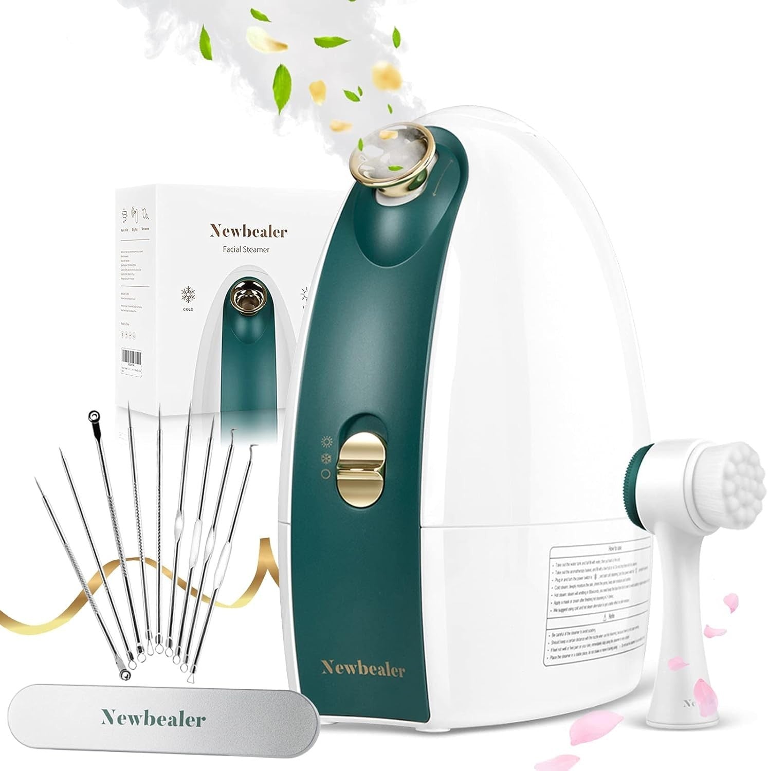 Newbealer Facial Steamer, 3in1 Aromatherapy Face Humidifier, 20 Min Hot & 60 Min