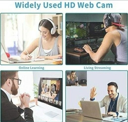 Walfront 1080P Webcam for PC Laptop Desktop, 360-Degree  Rotation Streaming Web