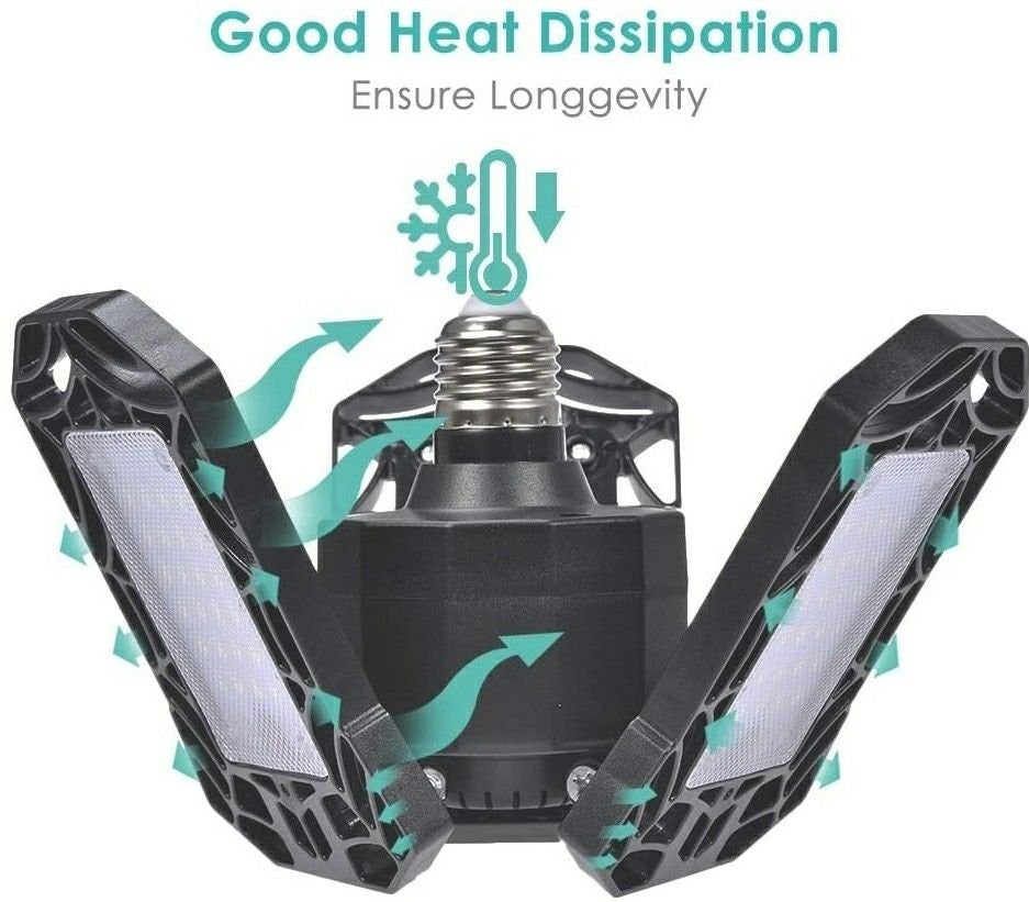 LED Garage Cabinets Lights, AYSEMO Deformable LED Light Bulbs，60W 6000lm Garage