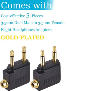 2 Pack Dual 3.5mm Male to 3.5mm Female AUX Audio Jack Adapter Converter