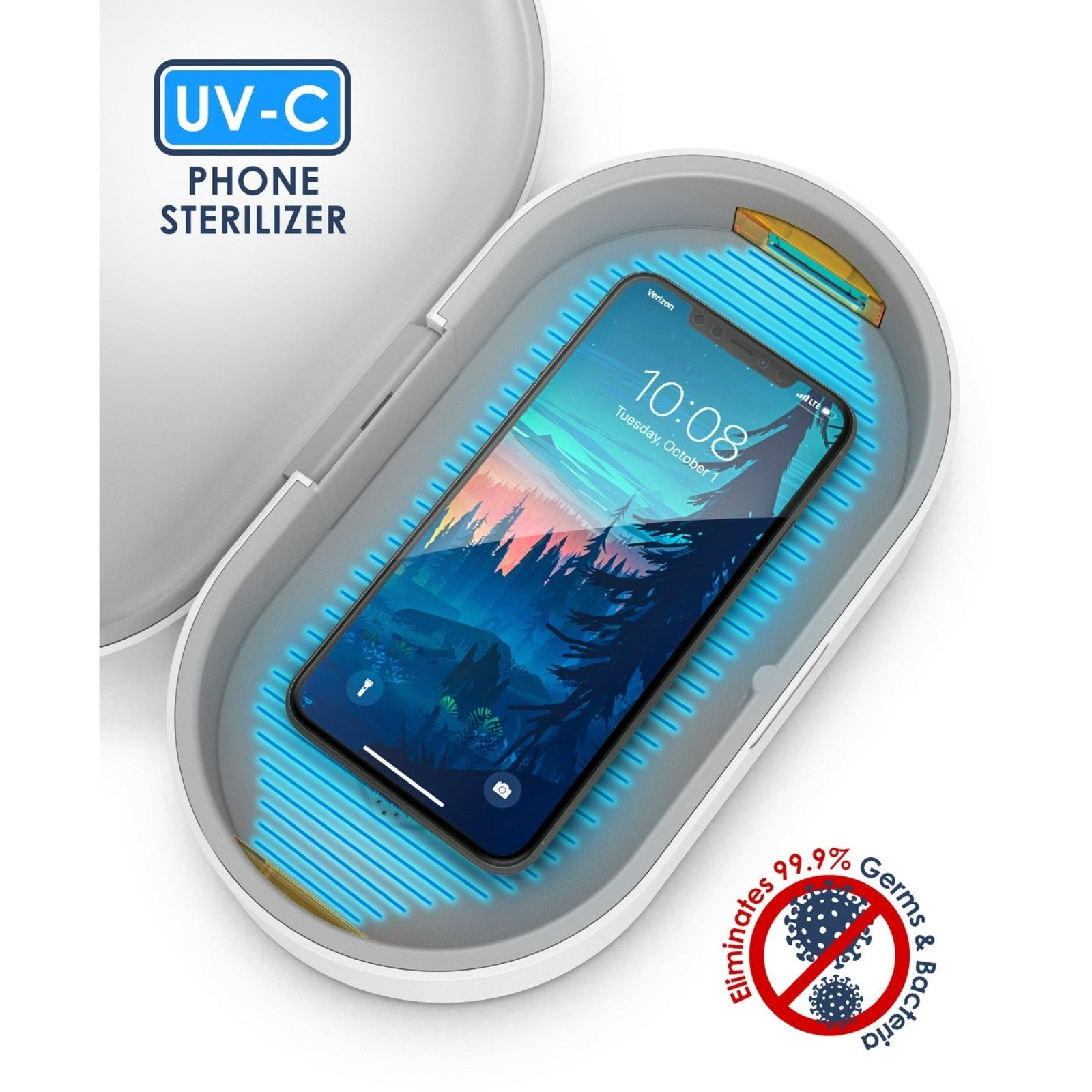 Cell Phone Cleaner Box with Wireless Charging, Portable Phone Soap
