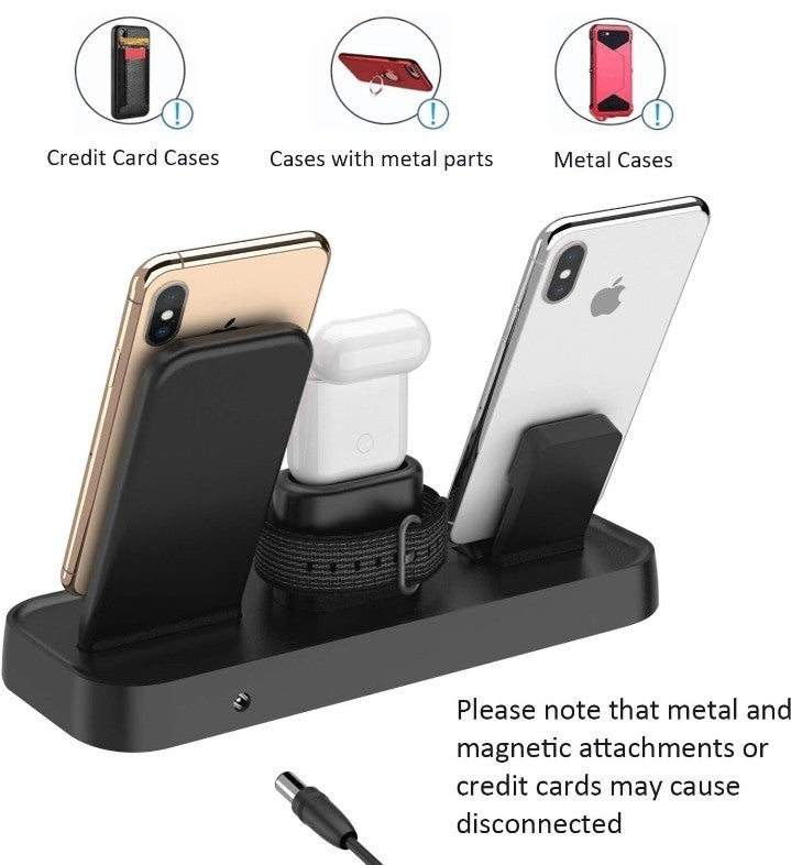 Wireless Charger, 4 in 1 Charging Station for Apple, Wireless Charging Pad Stand