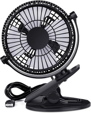 USB Desk Fan, 4 Inch Clip on Fan, 2 Speed USB Fan, 360° Rotation Small Table Fan